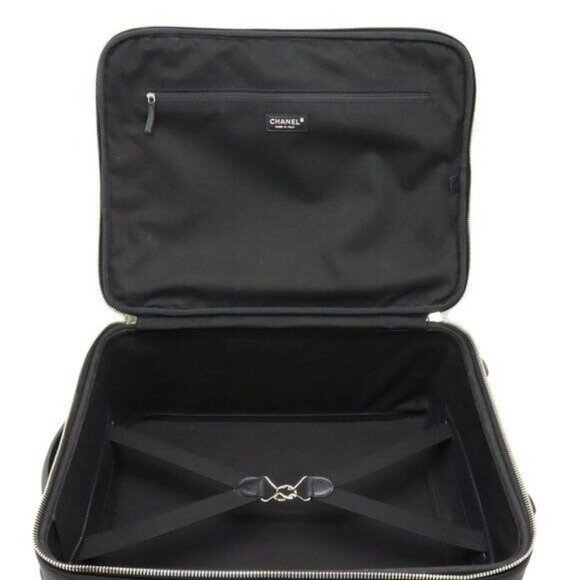 CHANEL CC Quilted Nylon Luggage Carry-on Trolley Wheels Travel Bag Baggage Tote - Picture 5 of 16